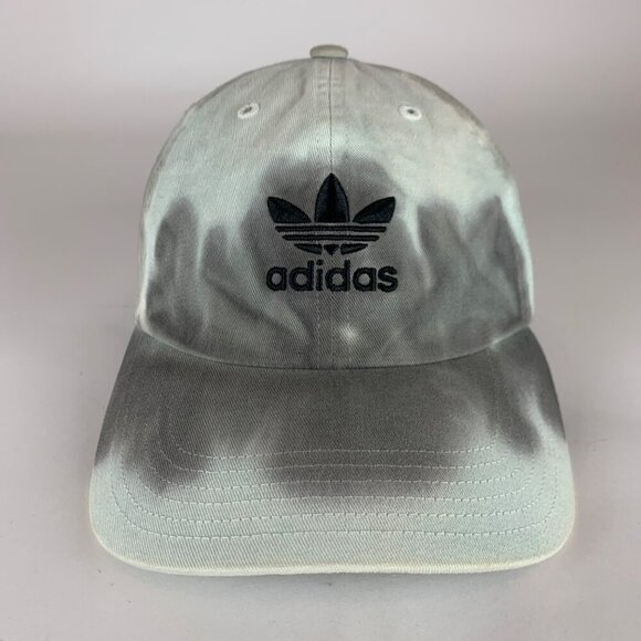 Adidas Unisex Gray White Taupe Tie Dye Relaxed Fit Strapback Adjustable Hat - Picture 2 of 5